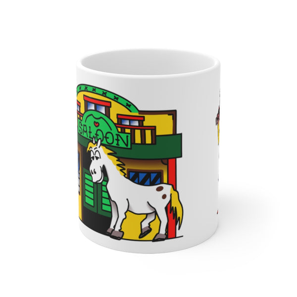 HORSE AND SALOON - LUCKY LUKE TATTOO - Ceramic Mug