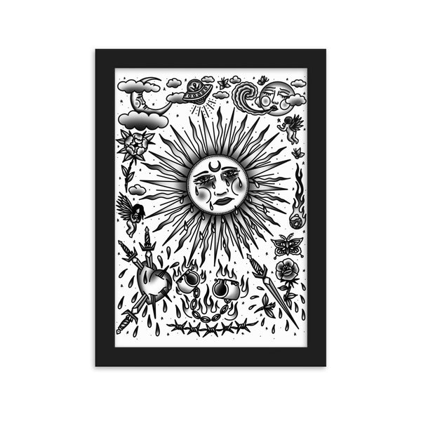 SAD SUN Framed Art Print