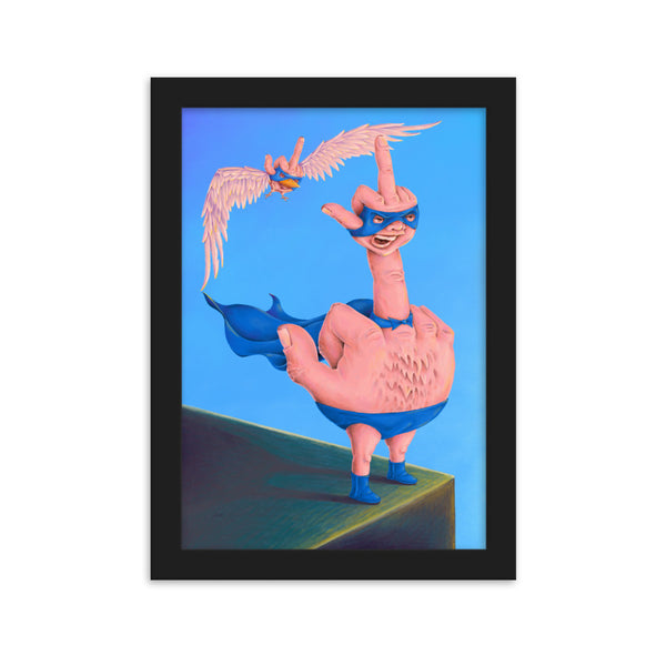 CAPTAIN BIRDMAN Framed Art Print