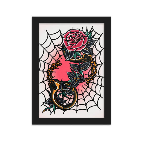 CUFFS & WEBS Framed Art Print