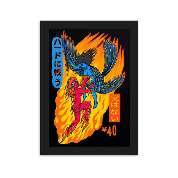 CHICK FIGHT Framed Art Print