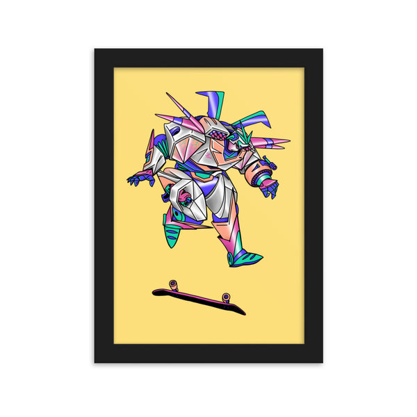 ROBOT SKATER Framed Art Print