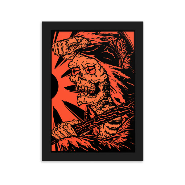 DEATH IN RED Framed Art Print