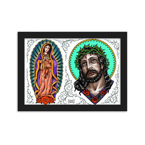 LADY & JESUS Framed Art Print