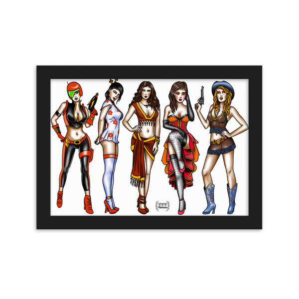 PIN UPS Framed Art Print