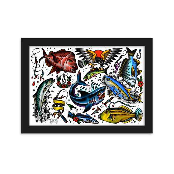 FISHING Framed Art Print