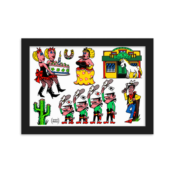 LUCKY LUKE TATTOOS Framed Art Print