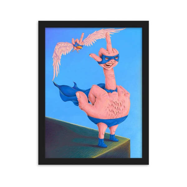 CAPTAIN BIRDMAN Framed Art Print