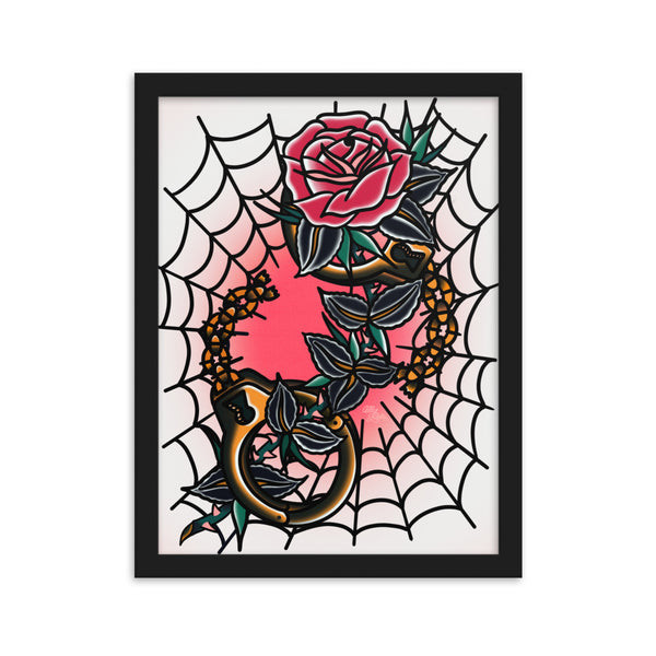 CUFFS & WEBS Framed Art Print