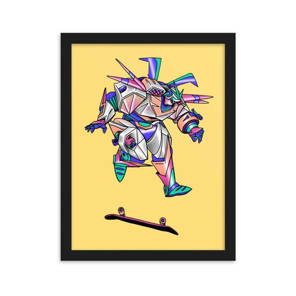 ROBOT SKATER Framed Art Print