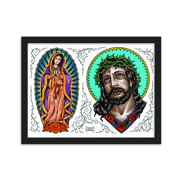 LADY & JESUS Framed Art Print