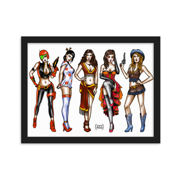 PIN UPS Framed Art Print