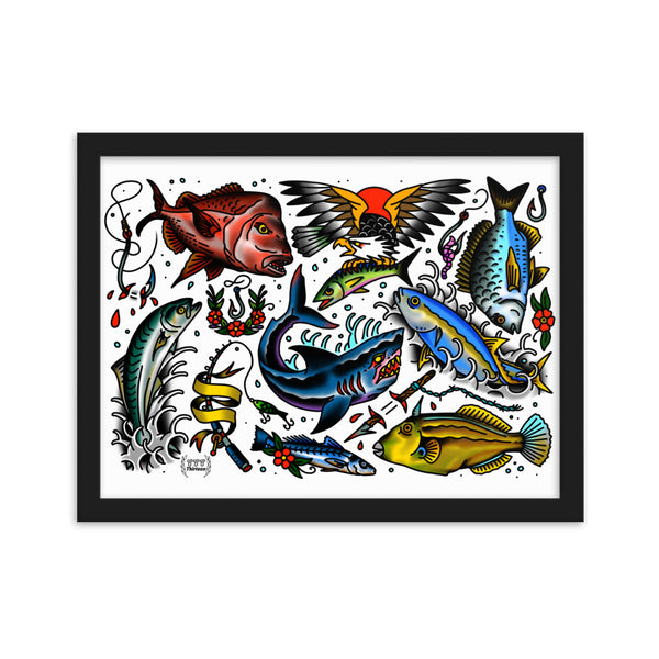 FISHING Framed Art Print