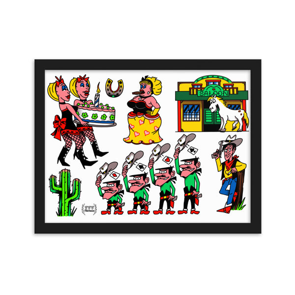 LUCKY LUKE TATTOOS Framed Art Print