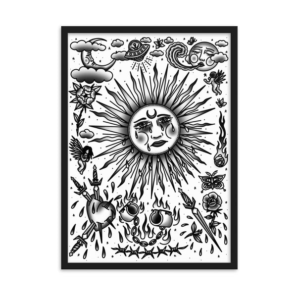 SAD SUN Framed Art Print