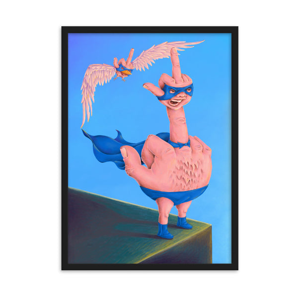 CAPTAIN BIRDMAN Framed Art Print