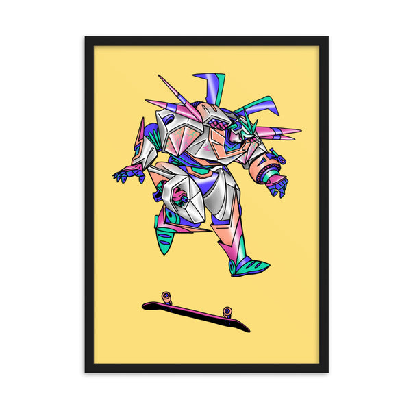 ROBOT SKATER Framed Art Print