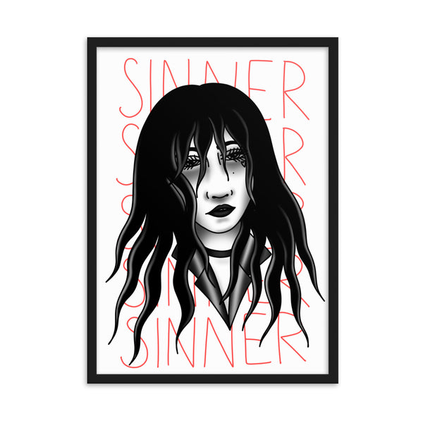 SINNER Framed Art Print