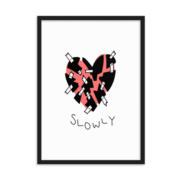 SLOWLY Framed Art Print