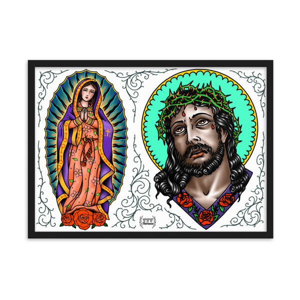 LADY & JESUS Framed Art Print