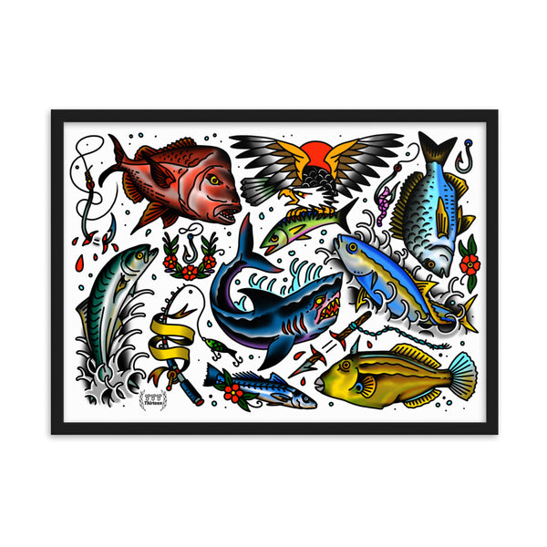 FISHING Framed Art Print