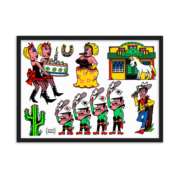 LUCKY LUKE TATTOOS Framed Art Print