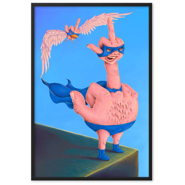 CAPTAIN BIRDMAN Framed Art Print