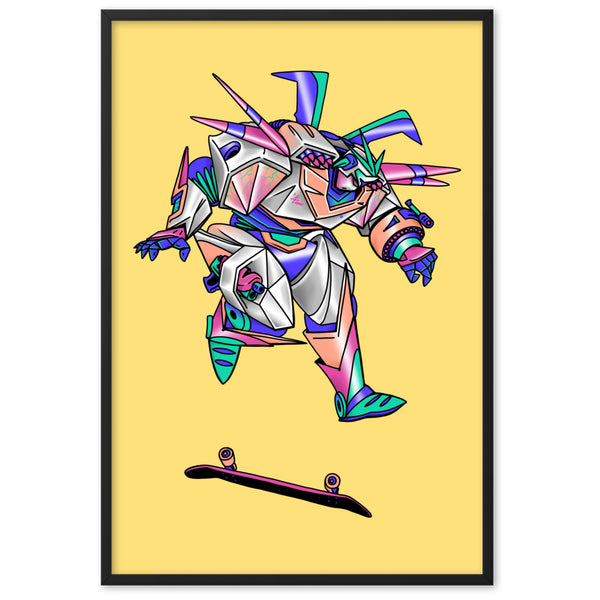 ROBOT SKATER Framed Art Print