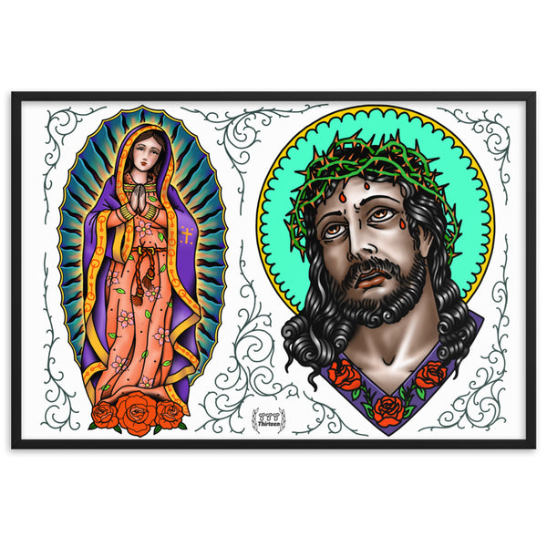 LADY & JESUS Framed Art Print