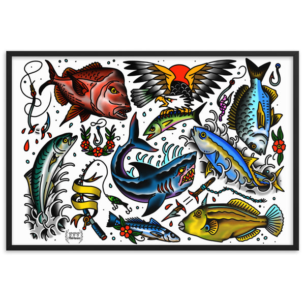 FISHING Framed Art Print