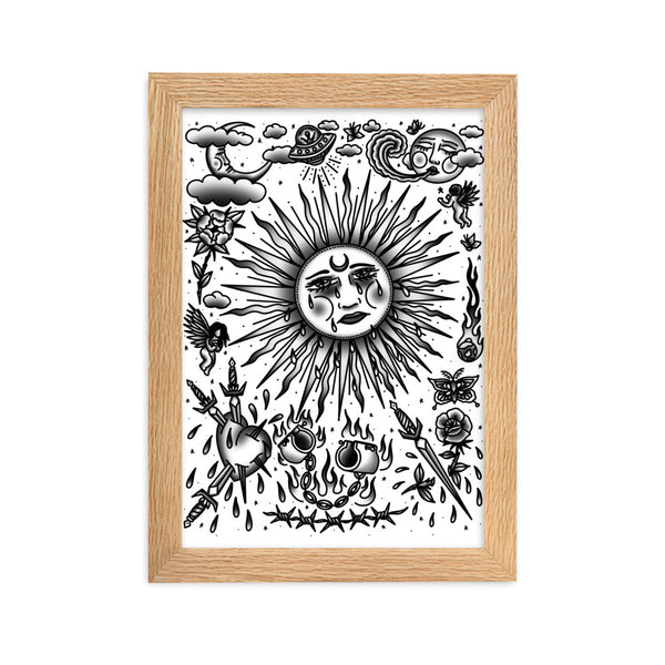 SAD SUN Framed Art Print