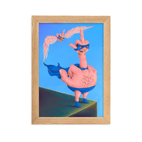 CAPTAIN BIRDMAN Framed Art Print