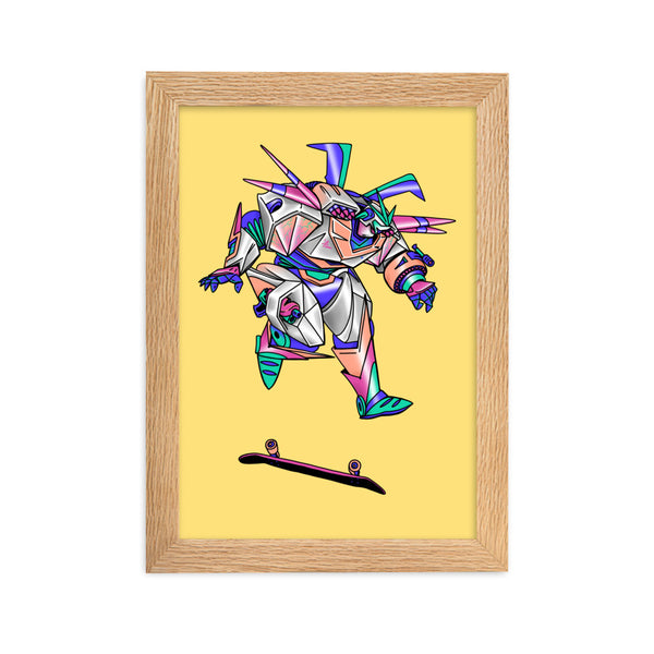 ROBOT SKATER Framed Art Print