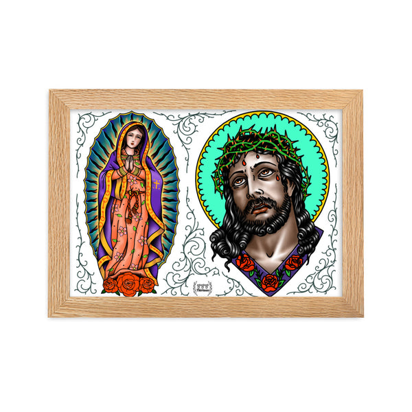 LADY & JESUS Framed Art Print