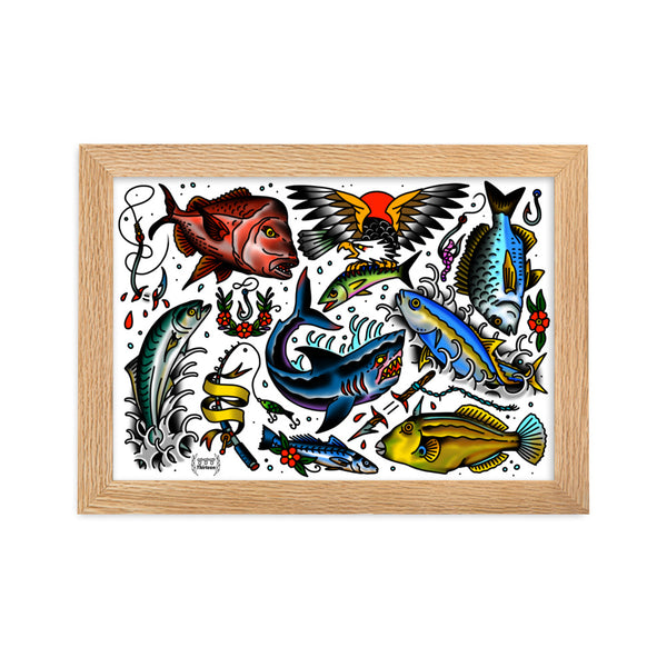 FISHING Framed Art Print