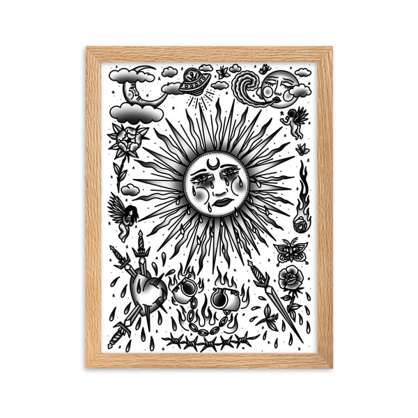 SAD SUN Framed Art Print