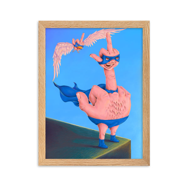 CAPTAIN BIRDMAN Framed Art Print