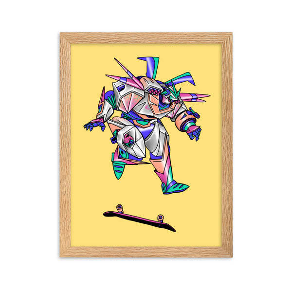 ROBOT SKATER Framed Art Print