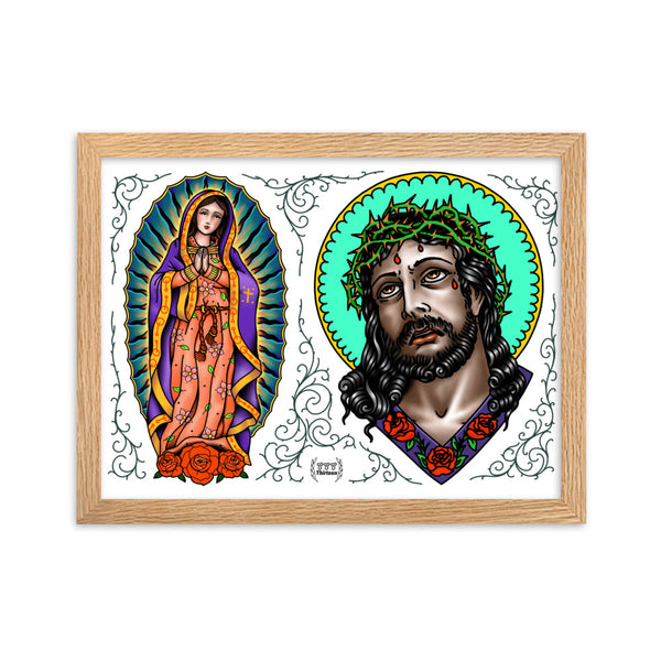 LADY & JESUS Framed Art Print