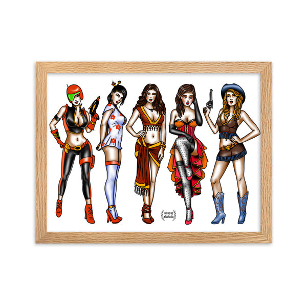 PIN UPS Framed Art Print