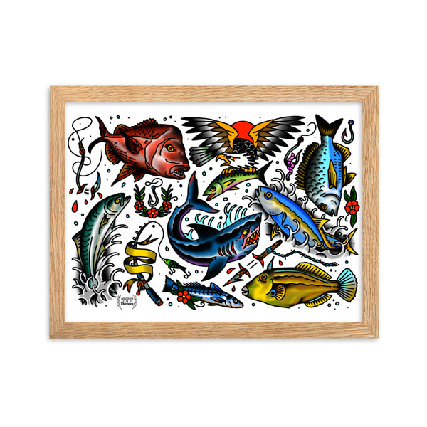 FISHING Framed Art Print