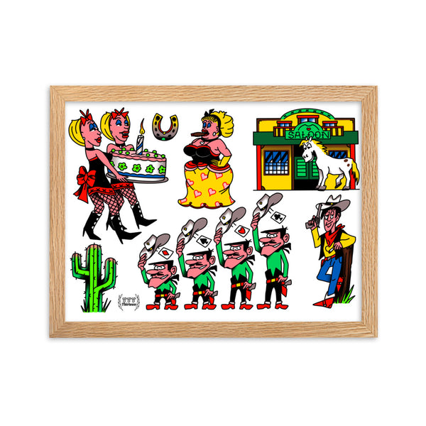 LUCKY LUKE TATTOOS Framed Art Print