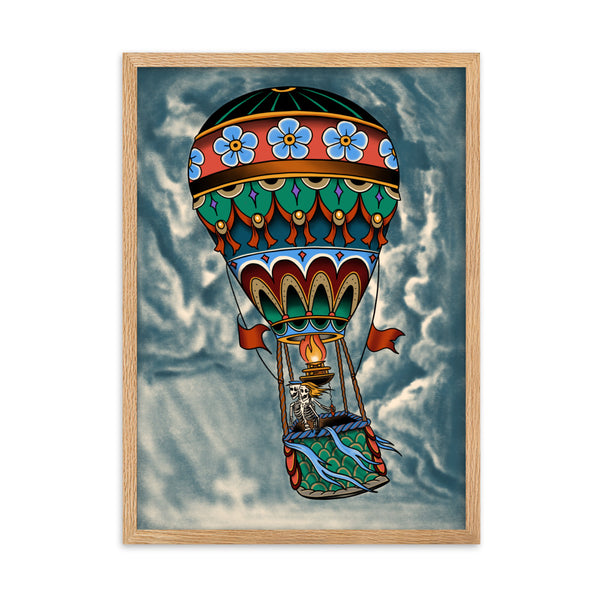 LOVERS BALLOON RIDE Framed Art Print