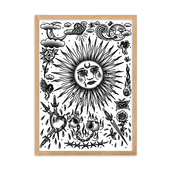 SAD SUN Framed Art Print