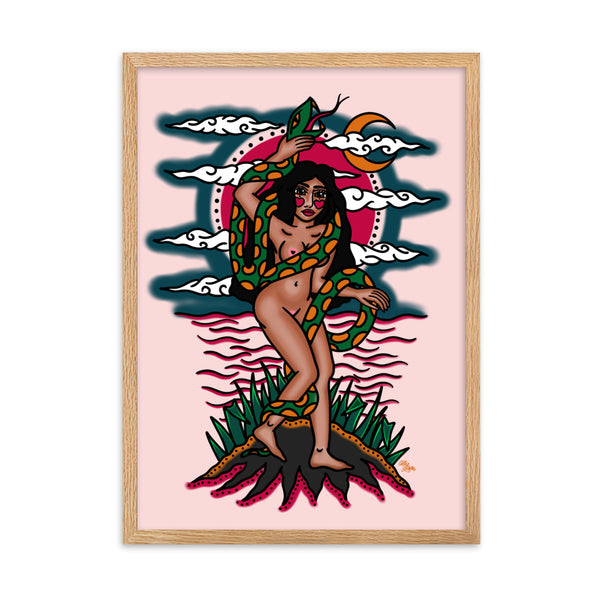 SNAKE CHARMER Framed Art Print