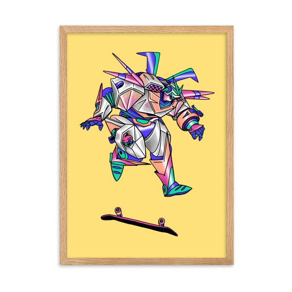 ROBOT SKATER Framed Art Print