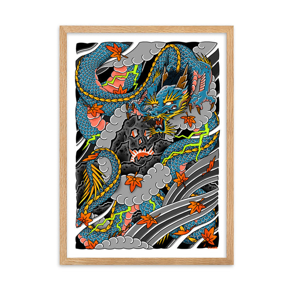 DRAGON SKULL Framed Art Print