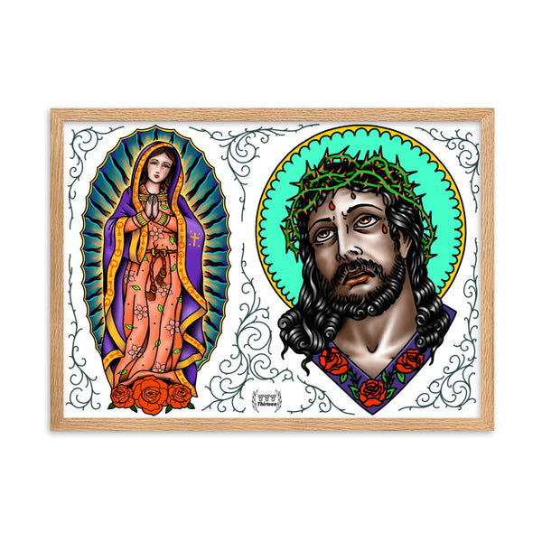 LADY & JESUS Framed Art Print