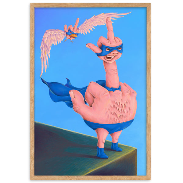 CAPTAIN BIRDMAN Framed Art Print