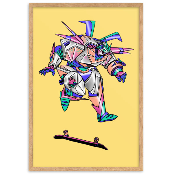 ROBOT SKATER Framed Art Print